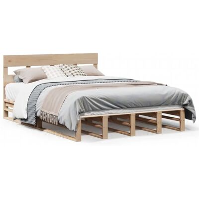 vidaXL Bettgestell 150x200cm Natur Massiv Kiefernholz - Bett Typ vidaXL Bettgestell 150x200cm Natur Massiv Kiefernholz - Bett Typ