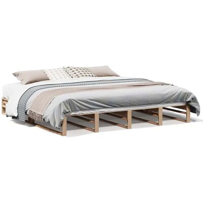 VidaXL Bed Frame Super King Solid Wood Pine - Bed frame for 180x200 cm mattress VidaXL Bed Frame Super King Solid Wood Pine - Bed frame for 180x200 cm mattress