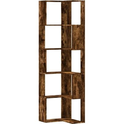 vidaXL Eck-Bücherregal 5 Böden Räuchereiche - Eckenregal Möbel vidaXL Eck-Bücherregal 5 Böden Räuchereiche - Eckenregal Möbel