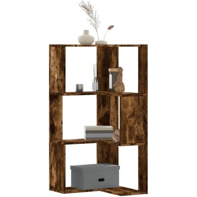 vidaXL Libreria Angolare 3ripiani Rovere Fumo - Étagère d'angle vidaXL Libreria Angolare 3ripiani Rovere Fumo - Étagère d'angle