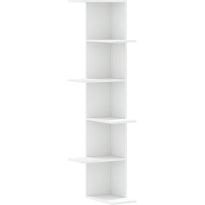 vidaXL White Corner Wall Shelf - 36.5x36.5x140 cm Engineered Wood - Wall Mounted vidaXL White Corner Wall Shelf - 36.5x36.5x140 cm Engineered Wood - Wall Mounted