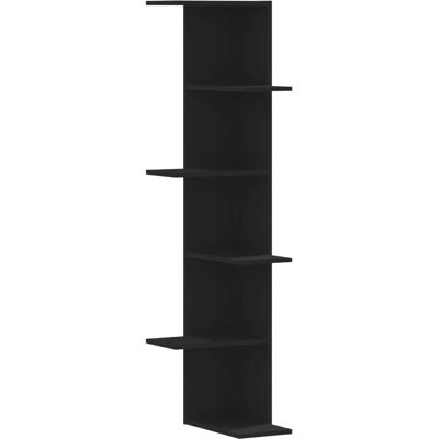 vidaXL Hoekplank voor muur Zwart 36,5x36,5x140 cm Engineering hout - Wandplank vidaXL Hoekplank voor muur Zwart 36,5x36,5x140 cm Engineering hout - Wandplank