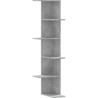 vidaXL Wall Corner Shelf Concrete Grey - Wall Mounted Shelf - 36.5x36.5x140 cm vidaXL Wall Corner Shelf Concrete Grey - Wall Mounted Shelf - 36.5x36.5x140 cm