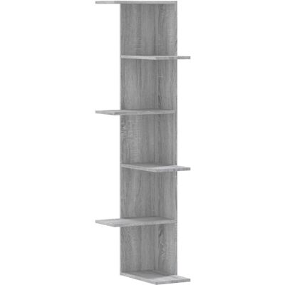 vidaXL Grau Sonoma Wand eckregal - Wandmontiert, 36,5x36,5x140 cm - Wand eckregal vidaXL Grau Sonoma Wand eckregal - Wandmontiert, 36,5x36,5x140 cm - Wand eckregal