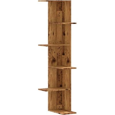 vidaXL Wandregal Eckenregal Alt Holz 36,5x36,5x140 cm Engineered Wood - Wandregal vidaXL Wandregal Eckenregal Alt Holz 36,5x36,5x140 cm Engineered Wood - Wandregal