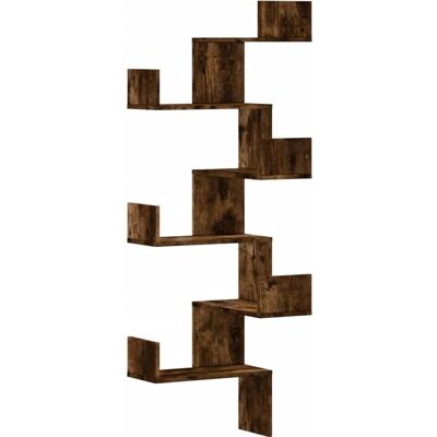 vidaXL Wandregal Eckregal Rauch Eiche 45x45x147 cm Holzwerkstoff - Wall Corner Shelf vidaXL Wandregal Eckregal Rauch Eiche 45x45x147 cm Holzwerkstoff - Wall Corner Shelf