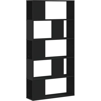 vidaXL 5-stöckiges schwarzes Bücherregal 80,5x23,5x162,5 cm Holzwerkstoff vidaXL 5-stöckiges schwarzes Bücherregal 80,5x23,5x162,5 cm Holzwerkstoff