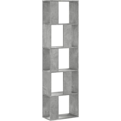 vidaXL 852783 Betonggrau 5-stöckige Bücherregal - Bücherregal vidaXL 852783 Betonggrau 5-stöckige Bücherregal - Bücherregal