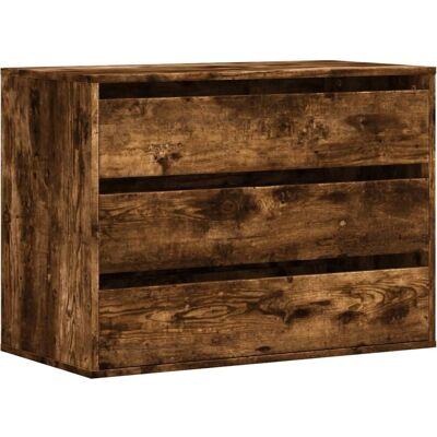 vidaXL Rauch-Eiche Ecke Kommode - Stauraum - 80x41x58 cm vidaXL Rauch-Eiche Ecke Kommode - Stauraum - 80x41x58 cm