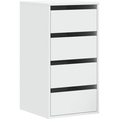 vidaXL Eckkommode Weiß 40x41x76 cm Holzwerkstoff - Corner Chest of Drawers vidaXL Eckkommode Weiß 40x41x76 cm Holzwerkstoff - Corner Chest of Drawers