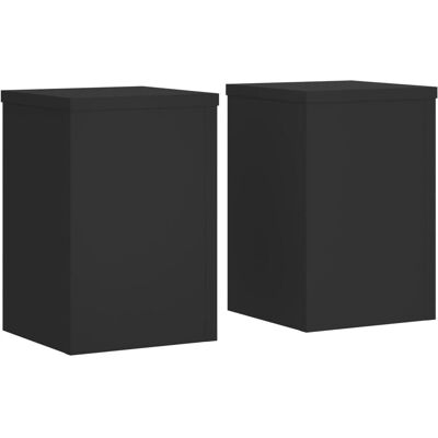vidaXL Plant Stand 2 pcs Black 20x20x30 cm Engineered Wood - Plant Stand vidaXL Plant Stand 2 pcs Black 20x20x30 cm Engineered Wood - Plant Stand