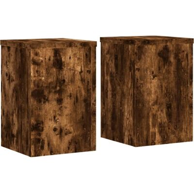 vidaXL Pflanzständer 2 Stück geräucherter Eichenholz 25x25x35 cm - Pflanzständer vidaXL Pflanzständer 2 Stück geräucherter Eichenholz 25x25x35 cm - Pflanzständer