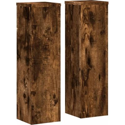 vidaXL Podstawka na rośliny 2 szt Dąb wędzony 17x17x60 cm - Podstawka na rośliny vidaXL Podstawka na rośliny 2 szt Dąb wędzony 17x17x60 cm - Podstawka na rośliny