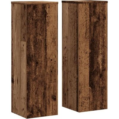 vidaXL Plant Stand 2pcs Old Wood 25x25x80 cm - Indoor Plant Support vidaXL Plant Stand 2pcs Old Wood 25x25x80 cm - Indoor Plant Support