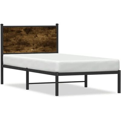 VidaXL 4007660 Metaal Bed Frame - Rookeiken - Bedframe VidaXL 4007660 Metaal Bed Frame - Rookeiken - Bedframe