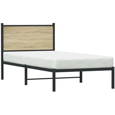 vidaXL Metallbett Ohne Matratze 80x200 cm - Sonoma Eiche vidaXL Metallbett Ohne Matratze 80x200 cm - Sonoma Eiche