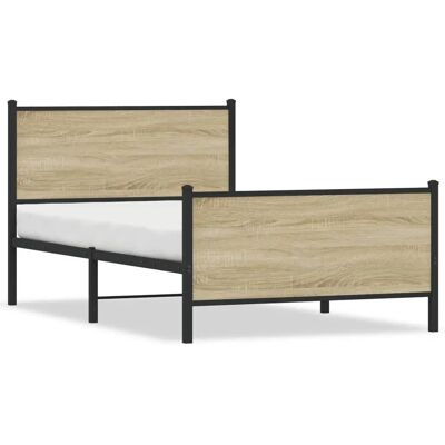 vidaXL Metallbett Sonoma Eiche - Bettgestell vidaXL Metallbett Sonoma Eiche - Bettgestell