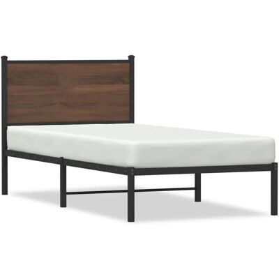 vidaXL 4007766 Bed Frame - Bruin Eiken - 140x200cm - Metalen Bedframe met Hoofdbord vidaXL 4007766 Bed Frame - Bruin Eiken - 140x200cm - Metalen Bedframe met Hoofdbord