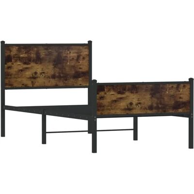 vidaXL Metaal Bedframe zonder Matras - Smoked Oak - 75x190 cm - Small Single vidaXL Metaal Bedframe zonder Matras - Smoked Oak - 75x190 cm - Small Single