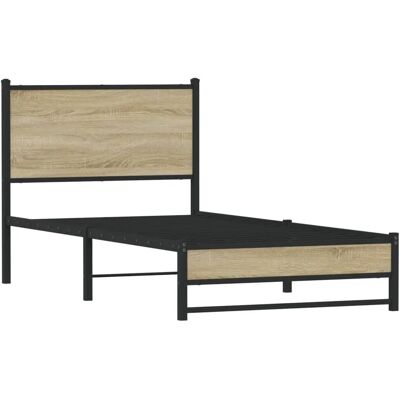 vidaXL Metallbett Sonoma Eiche - 75x190 cm - Stabil und Elegant vidaXL Metallbett Sonoma Eiche - 75x190 cm - Stabil und Elegant