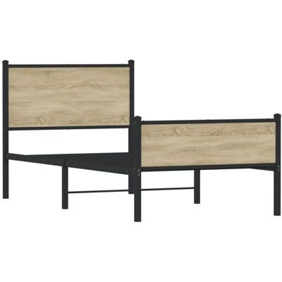 vidaXL Metallbett Ohne Matratze Sonoma Eiche - Bettgestell vidaXL Metallbett Ohne Matratze Sonoma Eiche - Bettgestell