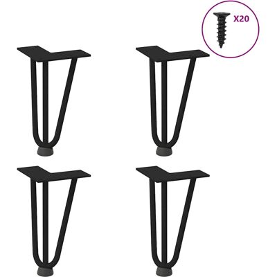 vidaXL Schwarze Haarnadel-Tischbeine 20cm - Tisch vidaXL Schwarze Haarnadel-Tischbeine 20cm - Tisch
