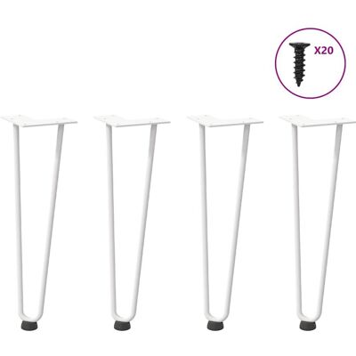 vidaXL Haarspijl Tafelpoten 4 stuks Wit 42 cm - tafelpoten vidaXL Haarspijl Tafelpoten 4 stuks Wit 42 cm - tafelpoten