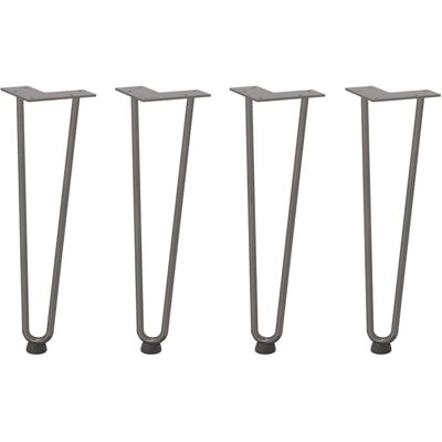 vidaXL Haarnadelbeine 4 Stück Naturstahl 42 cm - Tischbeine vidaXL Haarnadelbeine 4 Stück Naturstahl 42 cm - Tischbeine