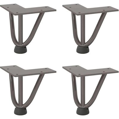 vidaXL Hairpin Legs 4 pcs. natural steel 10 cm - Hairpin Legs vidaXL Hairpin Legs 4 pcs. natural steel 10 cm - Hairpin Legs