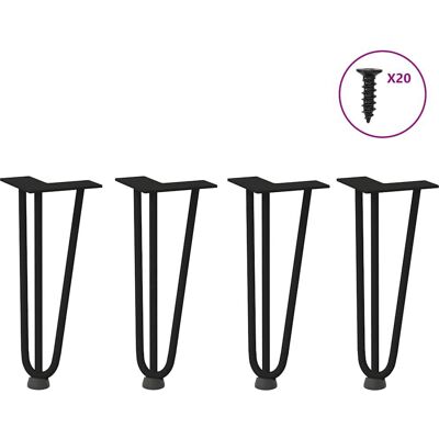 vidaXL 4012436 Pieds de table en épingle à cheveux noirs - Pièces de table - Publicité vidaXL 4012436 Pieds de table en épingle à cheveux noirs - Pièces de table - Publicité
