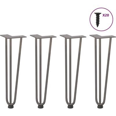 vidaXL Haarnadelbeine 4 Stk naturstahl 42 cm - Hairpin Legs vidaXL Haarnadelbeine 4 Stk naturstahl 42 cm - Hairpin Legs