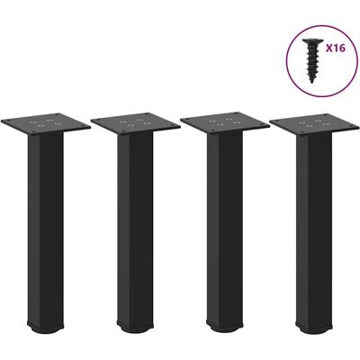 vidaXL Schwarze Stahl Couchtischbeine 4 stk Unterstützt Schweres Oberteil - Möbelbeine vidaXL Schwarze Stahl Couchtischbeine 4 stk Unterstützt Schweres Oberteil - Möbelbeine