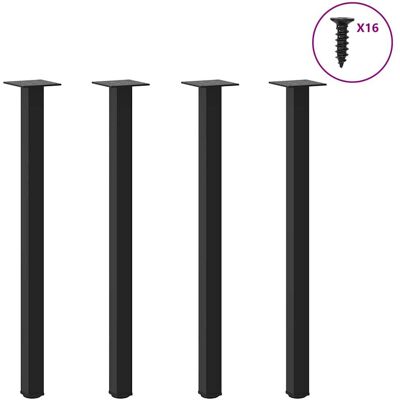 vidaXL Couchtischbeine 4 Stück Schwarz 72-74 cm Stahl - Tischteil vidaXL Couchtischbeine 4 Stück Schwarz 72-74 cm Stahl - Tischteil