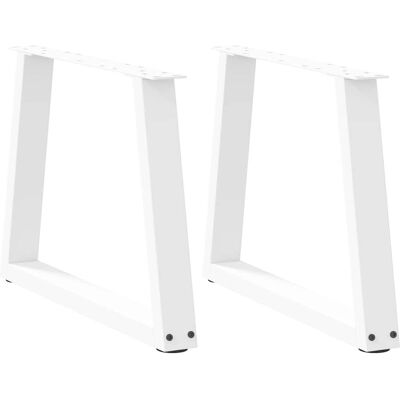 vidaXL V-vorm Eettafelpoten 2 Stuks Wit 70x42-43,3cm Staal vidaXL V-vorm Eettafelpoten 2 Stuks Wit 70x42-43,3cm Staal