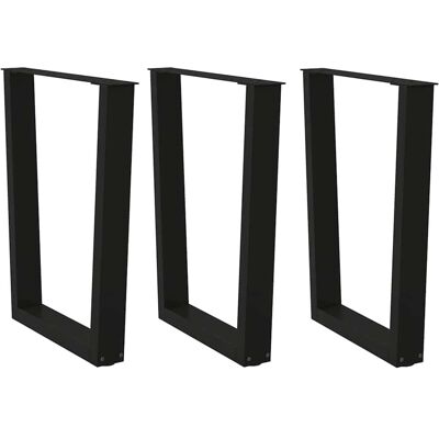 vidaXL V-Form Esstisch Beine 3 Stück Schwarz 70x(72-73,3)cm Stahl vidaXL V-Form Esstisch Beine 3 Stück Schwarz 70x(72-73,3)cm Stahl