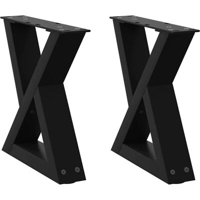 vidaXL Schwarze Couchtischbeine 40x(30-31,3) cm vidaXL Schwarze Couchtischbeine 40x(30-31,3) cm