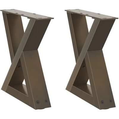 vidaXL Couchtischbeine - 2 Stück Naturstahl 40x30-31,3 cm vidaXL Couchtischbeine - 2 Stück Naturstahl 40x30-31,3 cm
