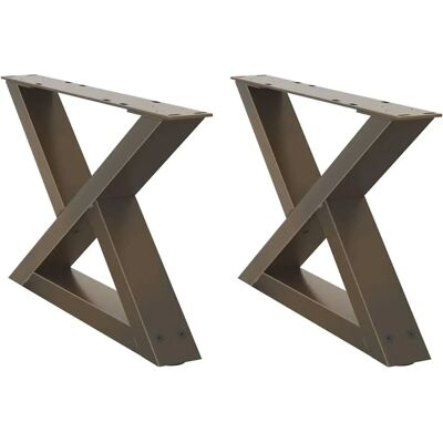 vidaXL Couchtischbeine 2 Stk Naturstahl 60x(30-31,3) cm - Coffee Table Legs vidaXL Couchtischbeine 2 Stk Naturstahl 60x(30-31,3) cm - Coffee Table Legs
