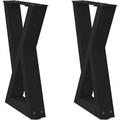 vidaXL Couchtischbeine 2 Stück Schwarz 38x(42-43,3) cm vidaXL Couchtischbeine 2 Stück Schwarz 38x(42-43,3) cm