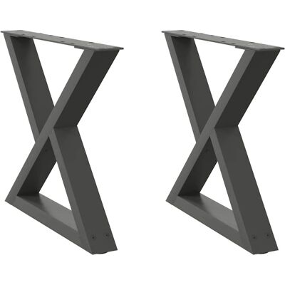 vidaXL Pieds de table basse - 50x(42-43.3) cm - Anthracite - Acier - Publicité vidaXL Pieds de table basse - 50x(42-43.3) cm - Anthracite - Acier - Publicité