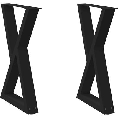 Vidaxl - 2 Schwarze Stahl Esstischbeine - Tischtyp Vidaxl - 2 Schwarze Stahl Esstischbeine - Tischtyp