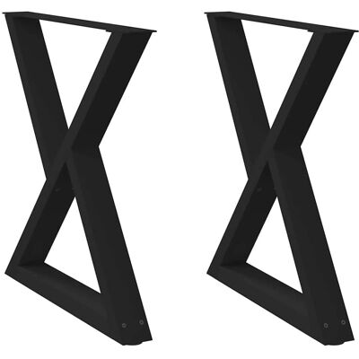 vidaXL Schwarze Stahl Couchtischbeine - 2 Stk, 70x(72-73,3) cm vidaXL Schwarze Stahl Couchtischbeine - 2 Stk, 70x(72-73,3) cm