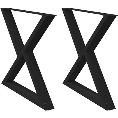 vidaXL Zwarte Stalen Tafelpoten - 90x(72-73.3)cm vidaXL Zwarte Stalen Tafelpoten - 90x(72-73.3)cm