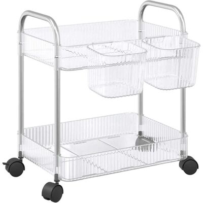 vidaXL Aufbewahrungswagen 2 Etagen Acryl - Storage trolley vidaXL Aufbewahrungswagen 2 Etagen Acryl - Storage trolley