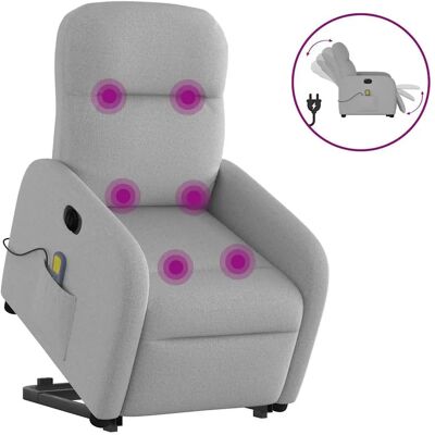 VidaXL Fauteuil Accent - Gris Nuage - Relaxation Massante - Publicité VidaXL Fauteuil Accent - Gris Nuage - Relaxation Massante - Publicité