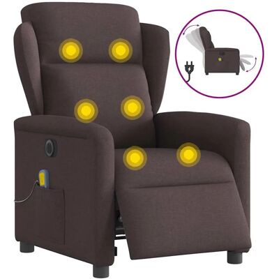 Fauteuil électrique inclinable VidaXL - Marron foncé - Publicité Fauteuil électrique inclinable VidaXL - Marron foncé - Publicité