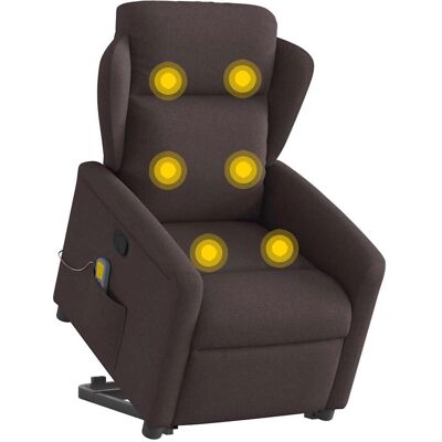 Fauteuil de massage inclinable marron foncé vidaXL - Publicité Fauteuil de massage inclinable marron foncé vidaXL - Publicité