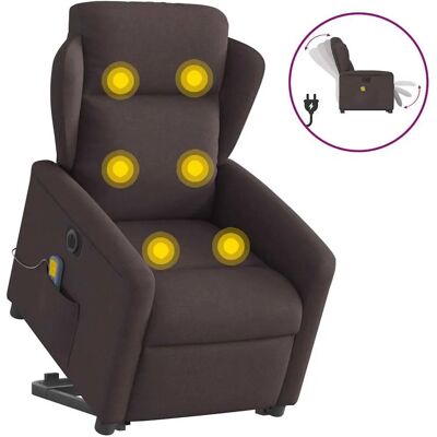 VidaXL Bequemer Sessel mit Massage und Aufstehhilfe - Braun Stoff VidaXL Bequemer Sessel mit Massage und Aufstehhilfe - Braun Stoff