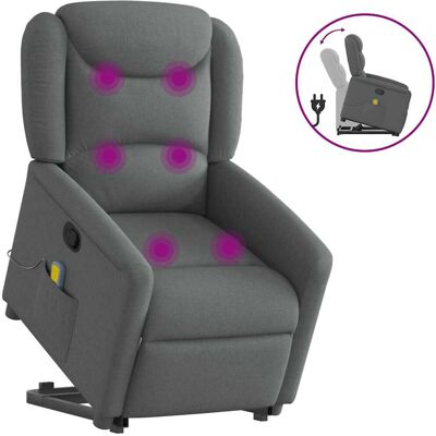 Chaise d'accent VidaXL - Gris foncé - Fauteuil de massage inclinable - Publicité Chaise d'accent VidaXL - Gris foncé - Fauteuil de massage inclinable - Publicité
