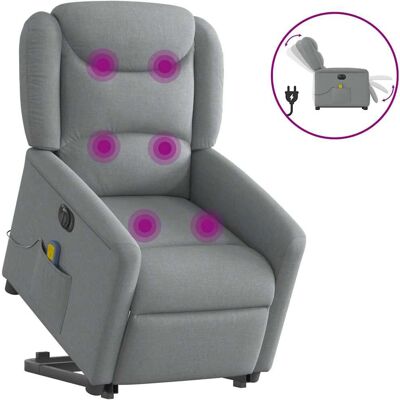 Fauteuil de massage électrique inclinable - VidaXL gris clair - Publicité Fauteuil de massage électrique inclinable - VidaXL gris clair - Publicité